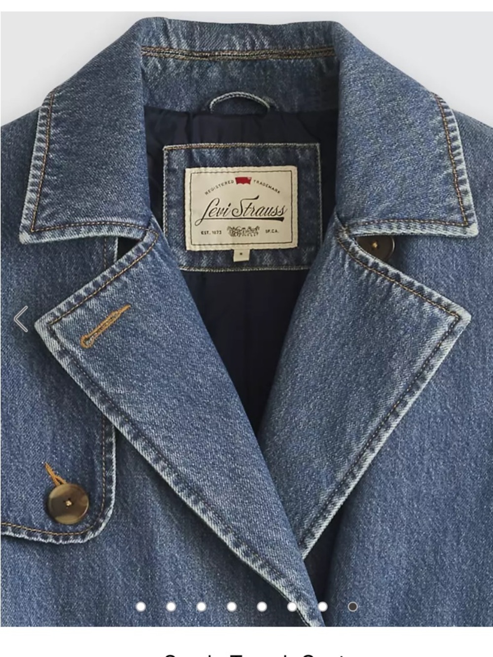 Levi's Blue Denim Trench Coat - Picture 7 of 12